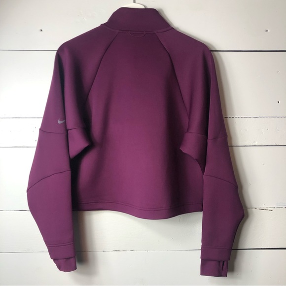 NWT Nike Women's Dri-FIT Prima 1/2-Zip Training Тор in Bordeaux Size Small - Picture 4 of 11